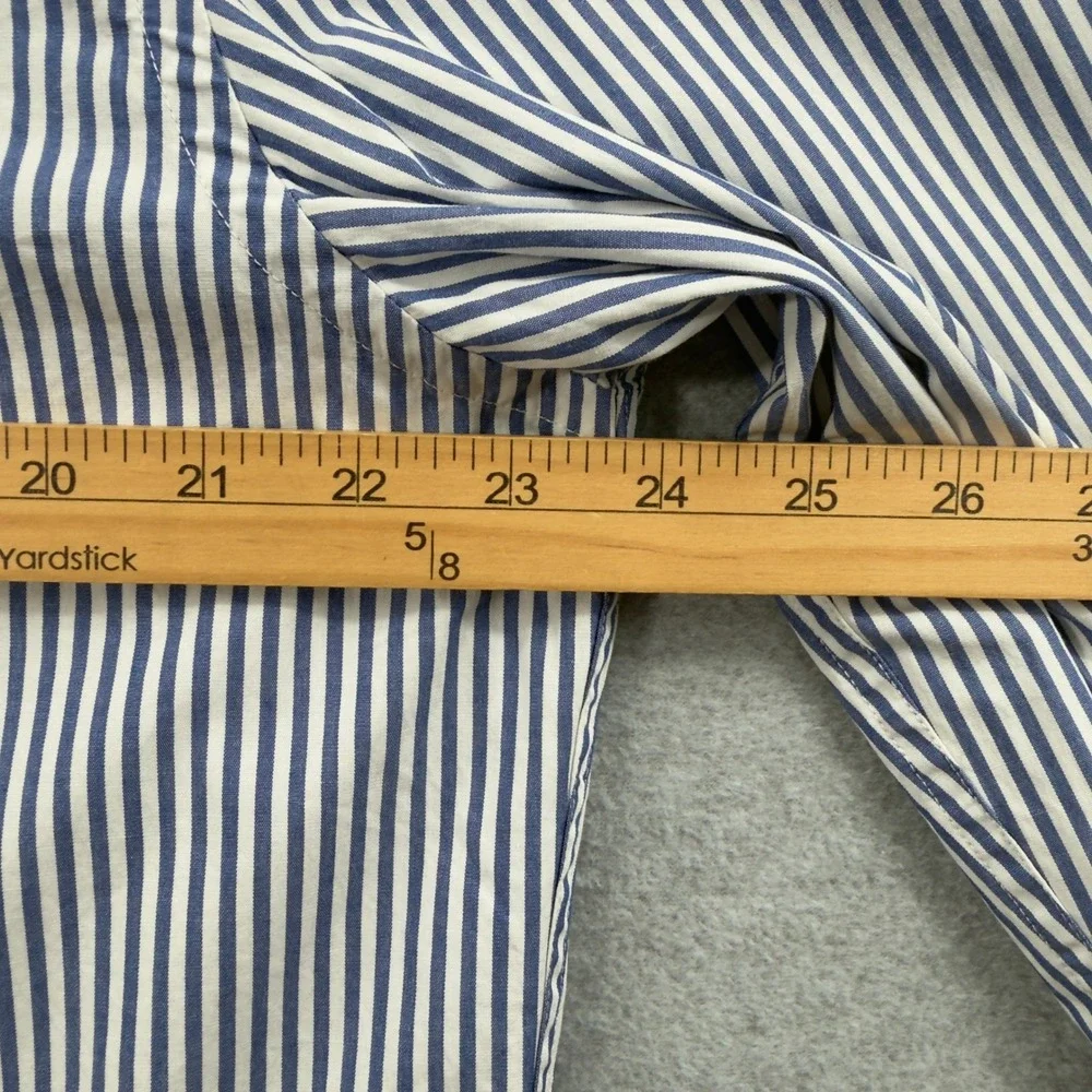 J. Crew Button Down Shirt Mens XL Blue Striped Mercantile Flex Slim